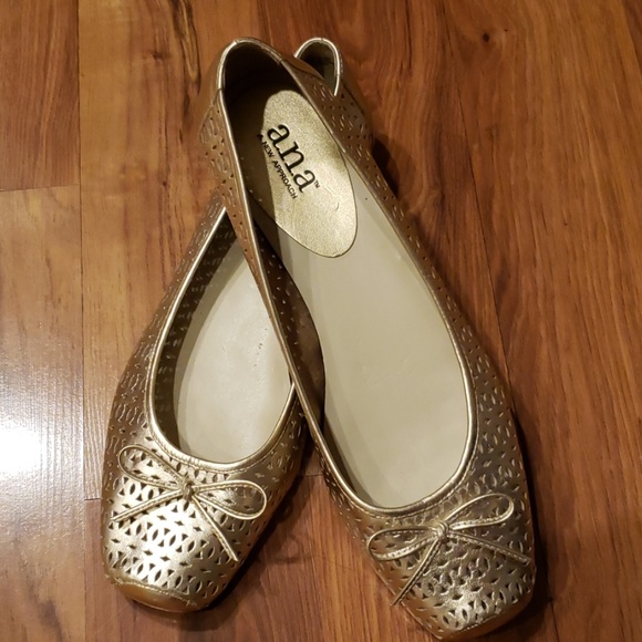 a.n.a Shoes - A.N.A GoldBallet Style Shoes with Cut Out Design